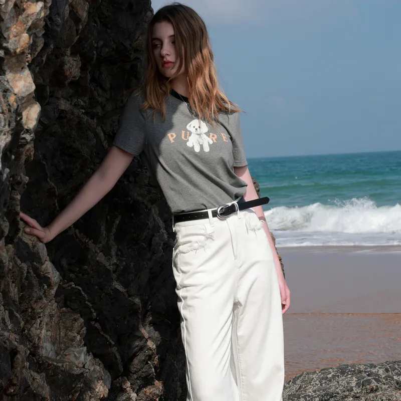 3COLOUR T Shirts Women's Elephant Gray-5