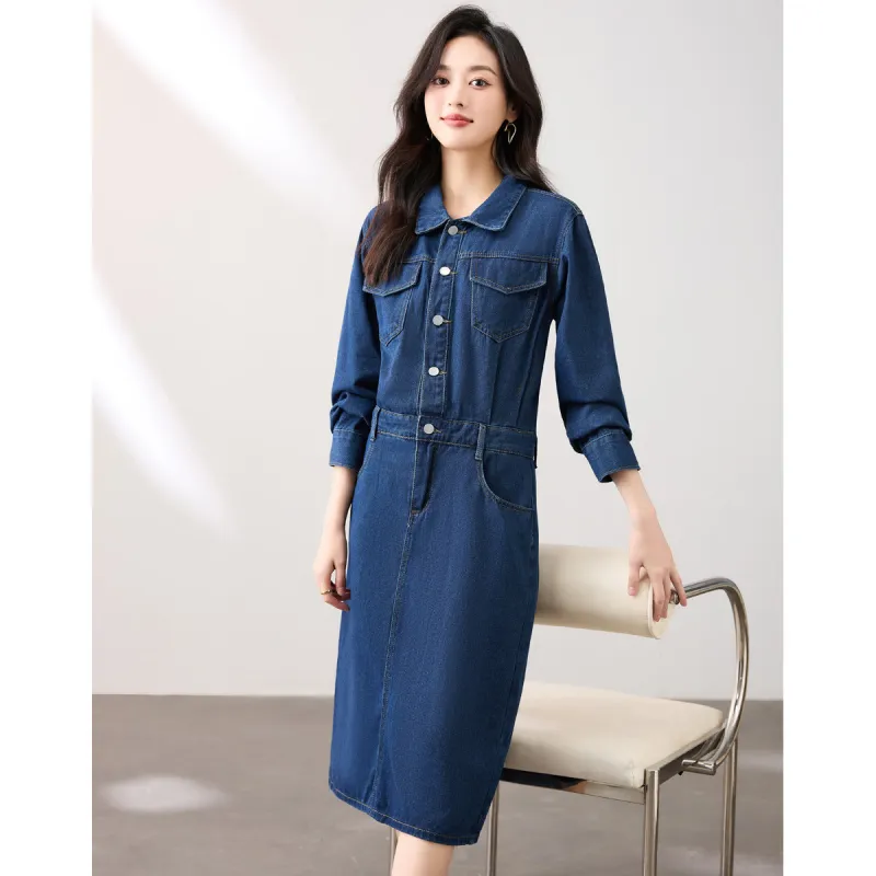 Like The Age Of Water Spring Dress Straight Women's Blue-2