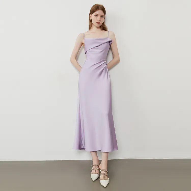 DPLAY Slip Dresses Women's Taro Purple-2