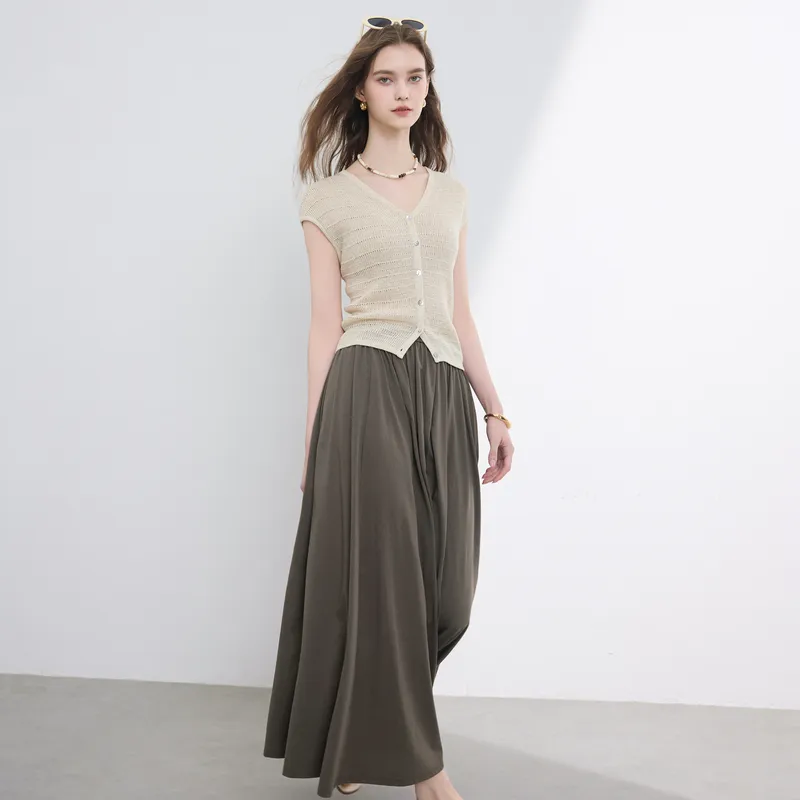 3COLOUR Casual Long Skirt Women's-4