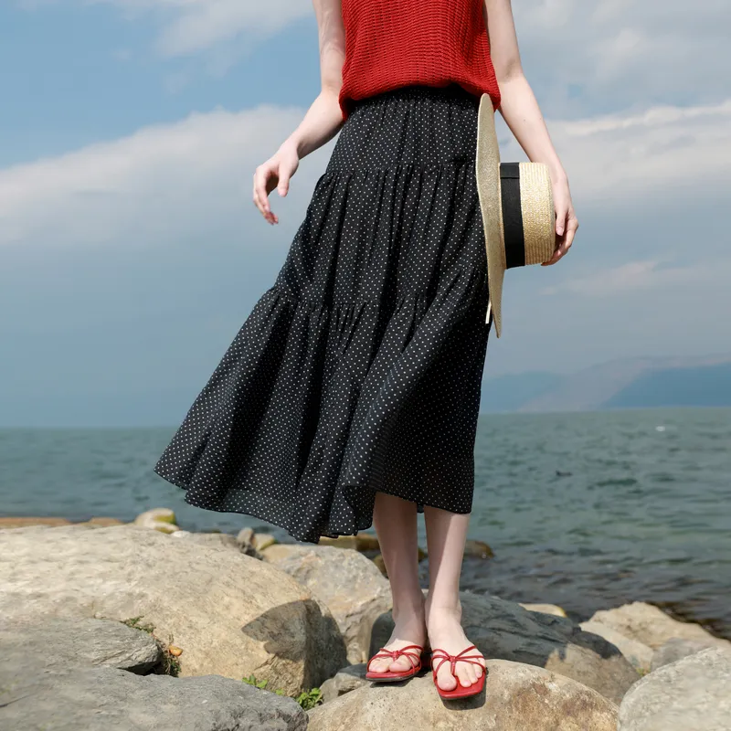 3COLOUR Casual Long Skirt Women's-2