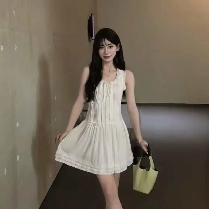 QYPRF Sleeveless Dress Women's White-2