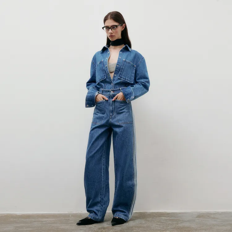 Lost In Echo Shirt Women's Denim Blue-3
