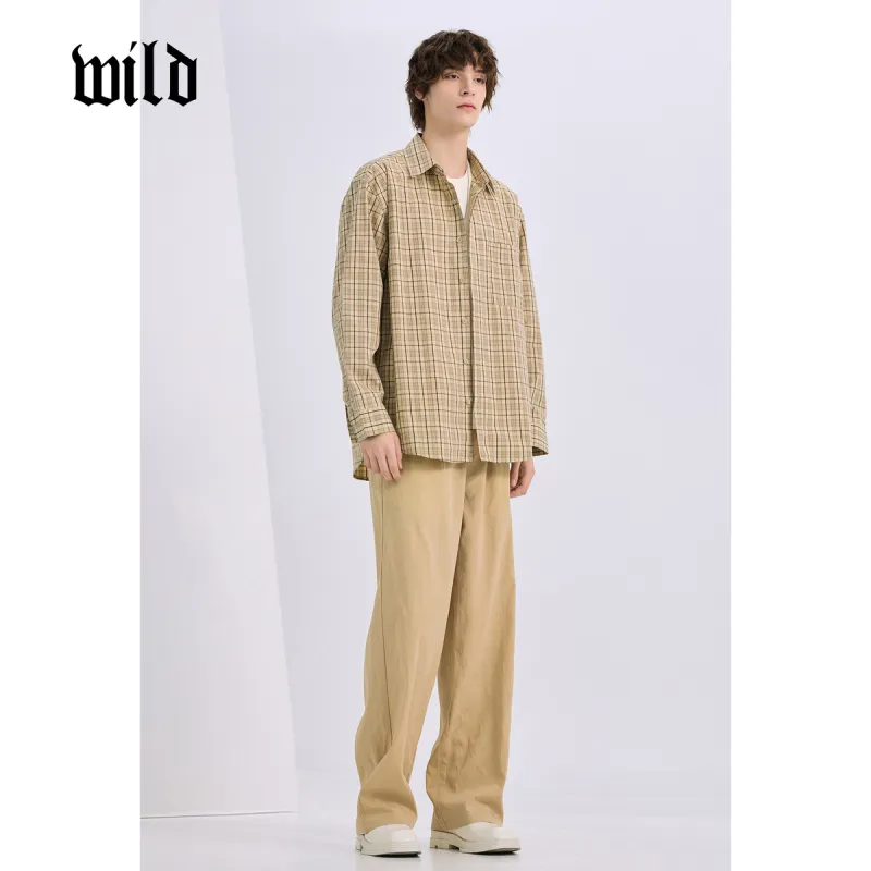 WILD LEADER Shirts Men Khaki[CW51585A24]-1