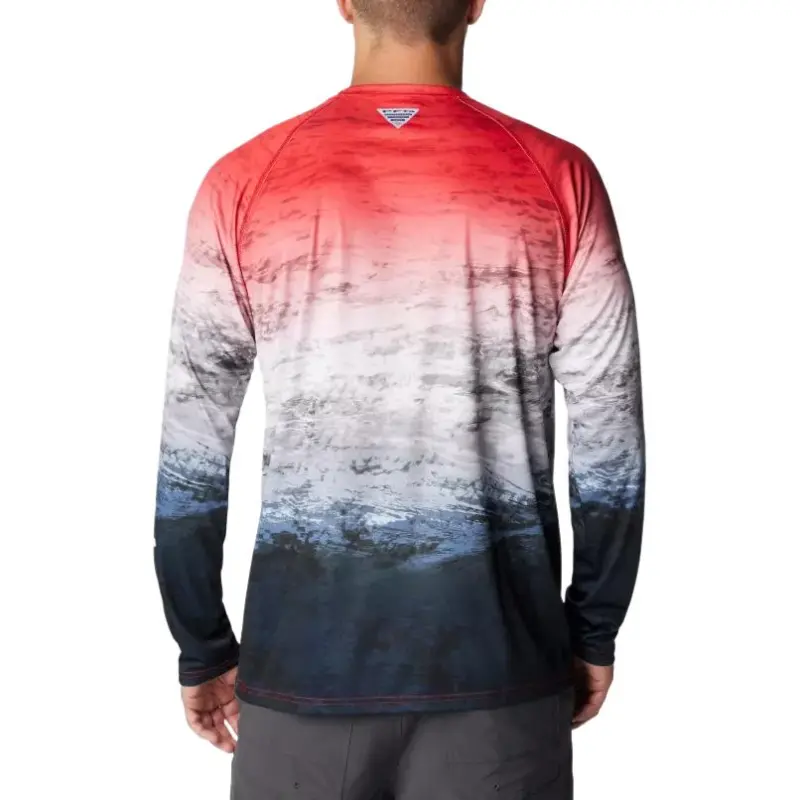 Columbia PFG Super Terminal Tackle T-Shirt Men's Red Firework-1