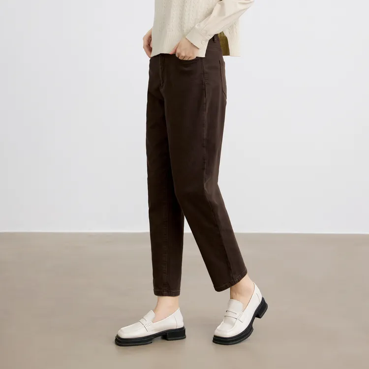 SHUIYUNJIAN Jeans Women's Dark Coffee-3