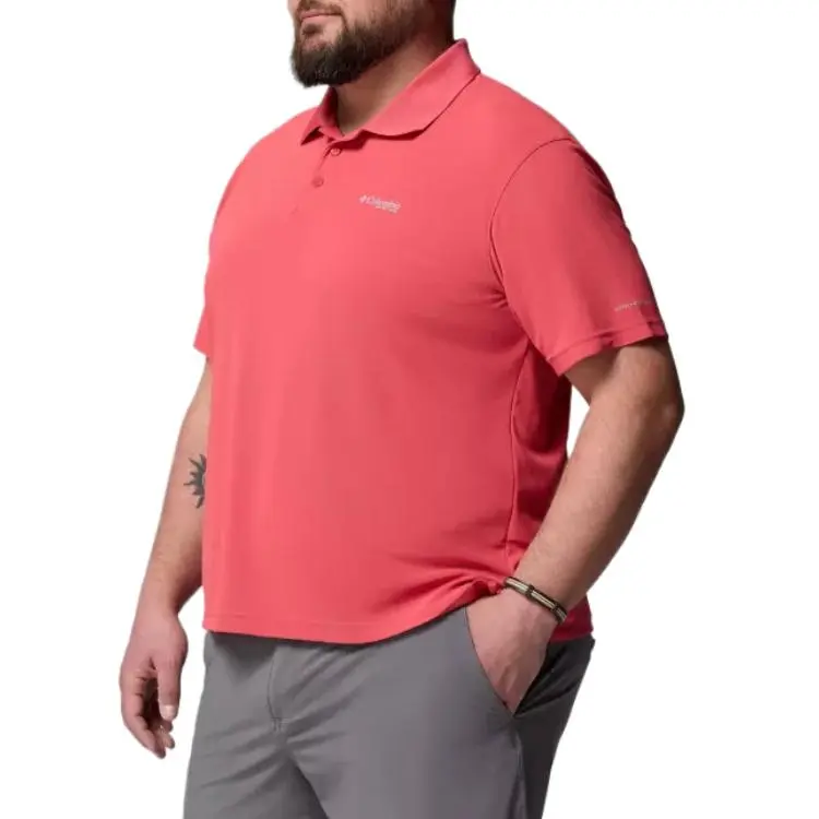Columbia PFG Freezer Polo Shirt Men's Sunset Red-2