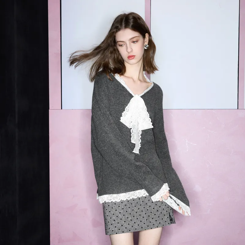3COLOUR Knitwear Women's Heather Gray-3