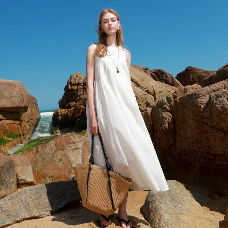 3COLOUR Sleeveless Dress Women's Pearl White-5