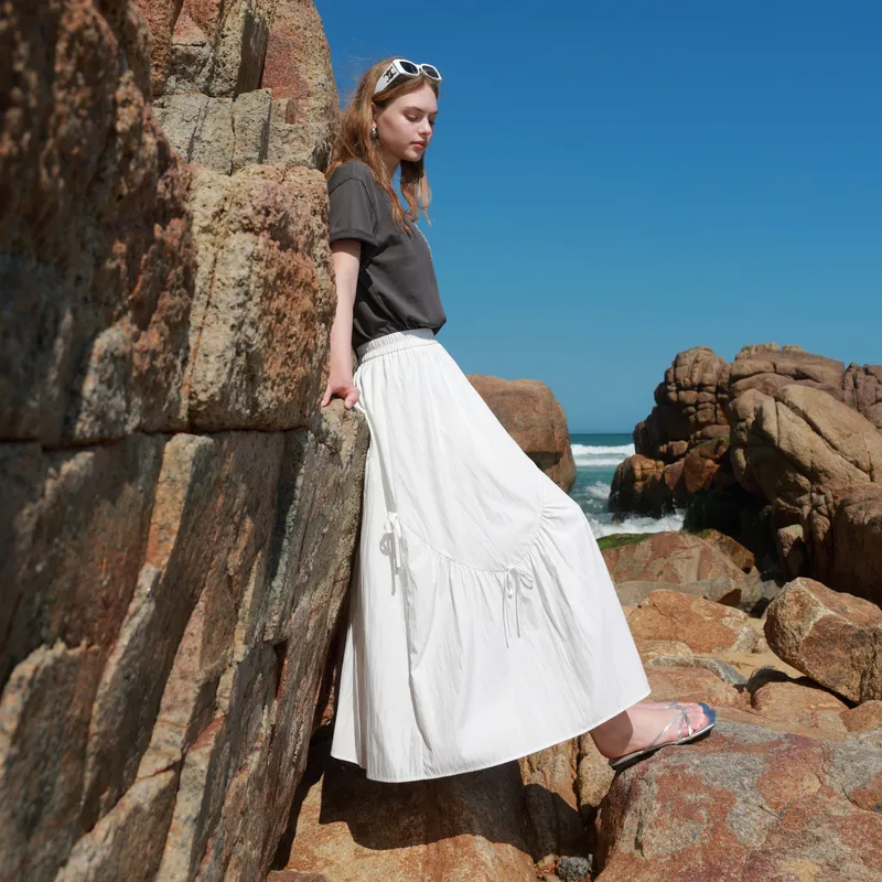 3COLOUR Casual Long Skirt Women's-5