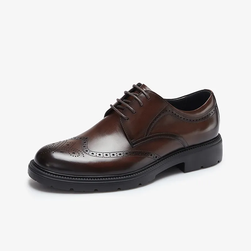LE SAUNDA Men's Casual Shoes Men Low Top Dark Coffee TML/Black BKL-2