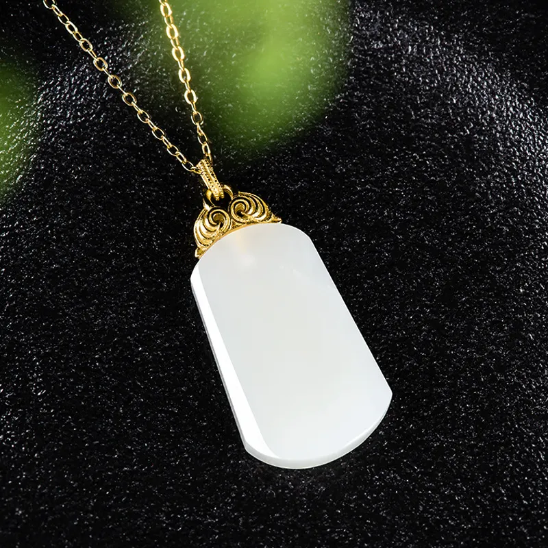 Royal Heaven's Choice Hetian Jade Necklaces White Jade Unisex-4
