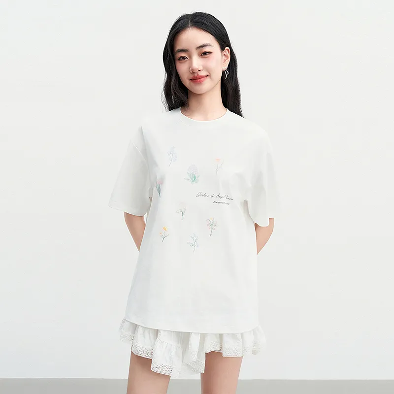 LEDIN T Shirt Women's Mist White In Stock-4