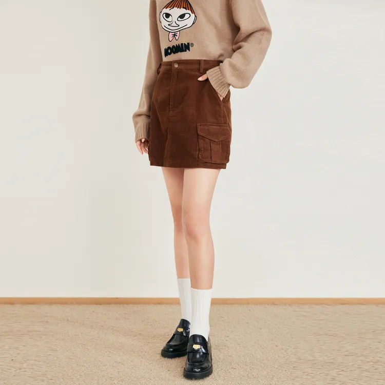 LEDIN Casual Short Skirts Women's Latte Umber-4
