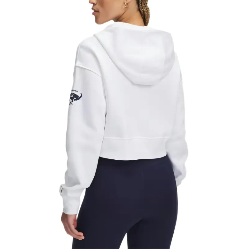Under Armour Rival FleeceCollegiate Crop Top Women's White-2