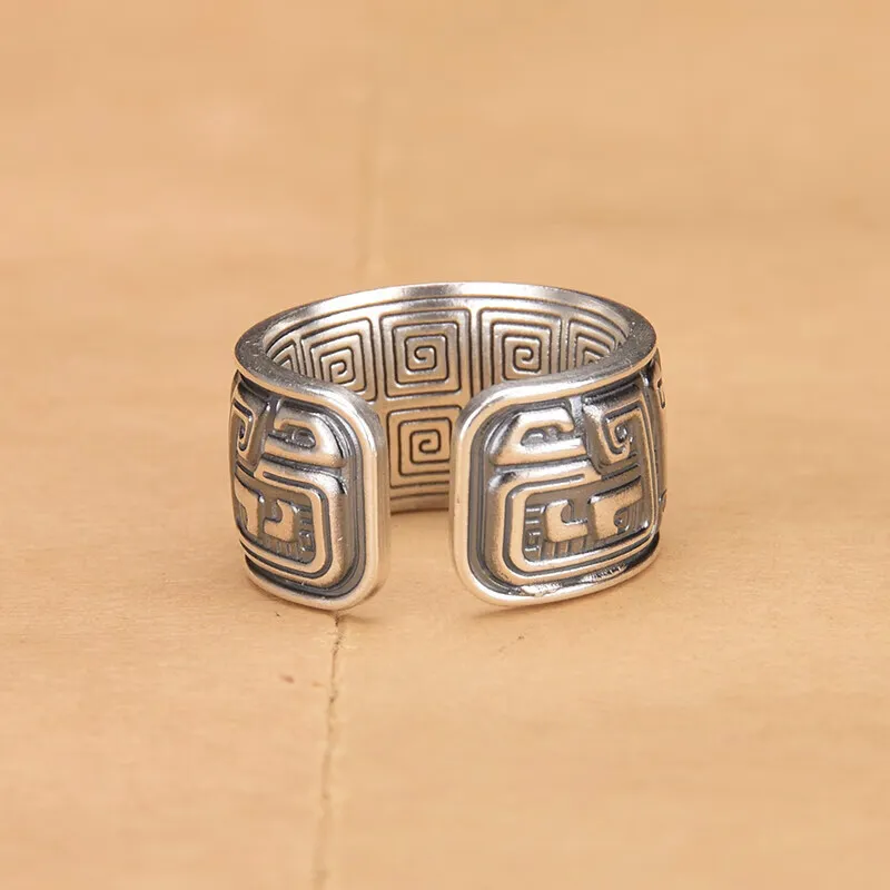LIUXIN 999 Fine Silver Rings Men's-3