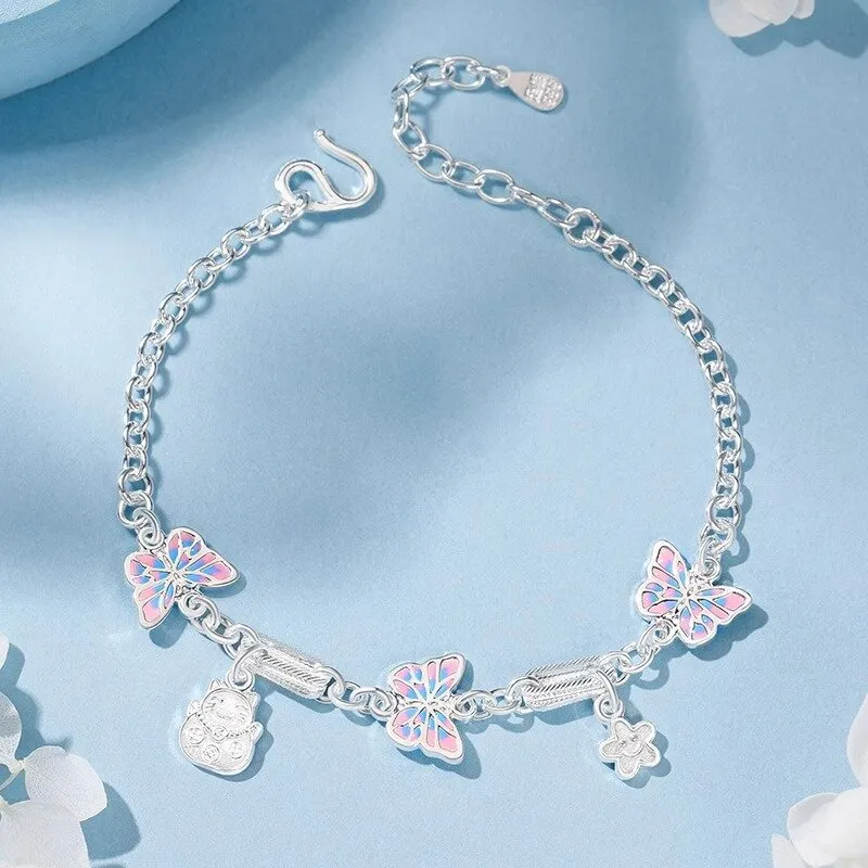 JINJI Foot Silver 990 Bracelets Women's-1