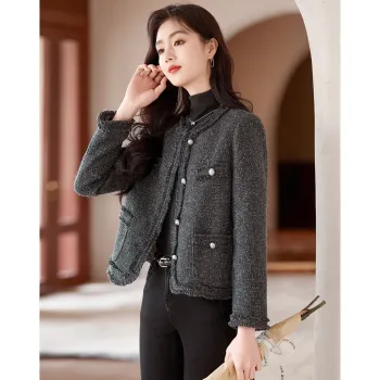 Like The Age Of Water Fall, Winter Velvet feel Coat Regular Women's Gray