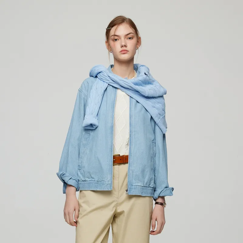 Teenie Weenie Cropped Coat Women's Light Blue-3