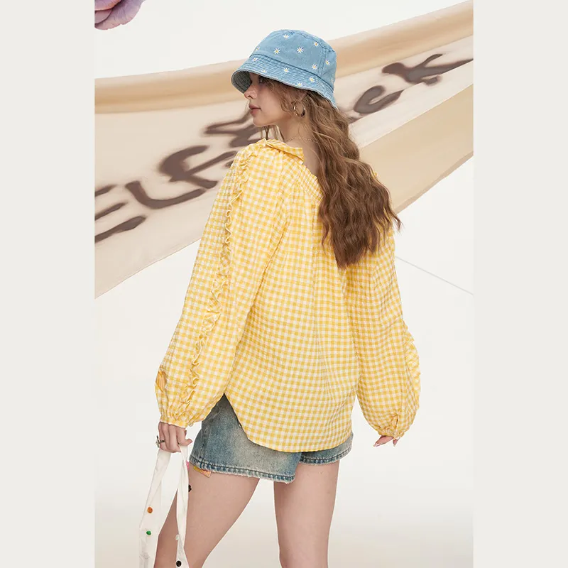 ELF SACK Shirts Women's Cream Yellow-3