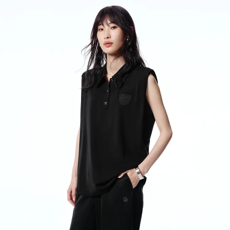 PEACEBIRD T Shirts Women's Black-3