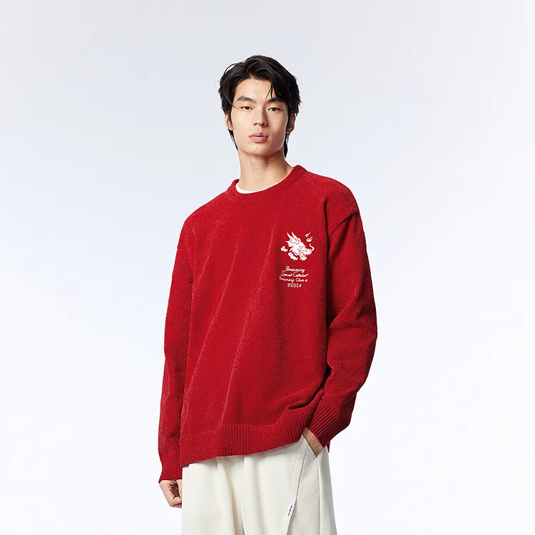 PEACEBIRD MEN Sweater Unisex Red-2