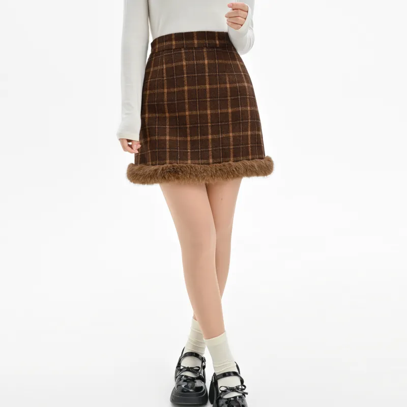 SNBL Casual Short Skirts Women's Brown-3