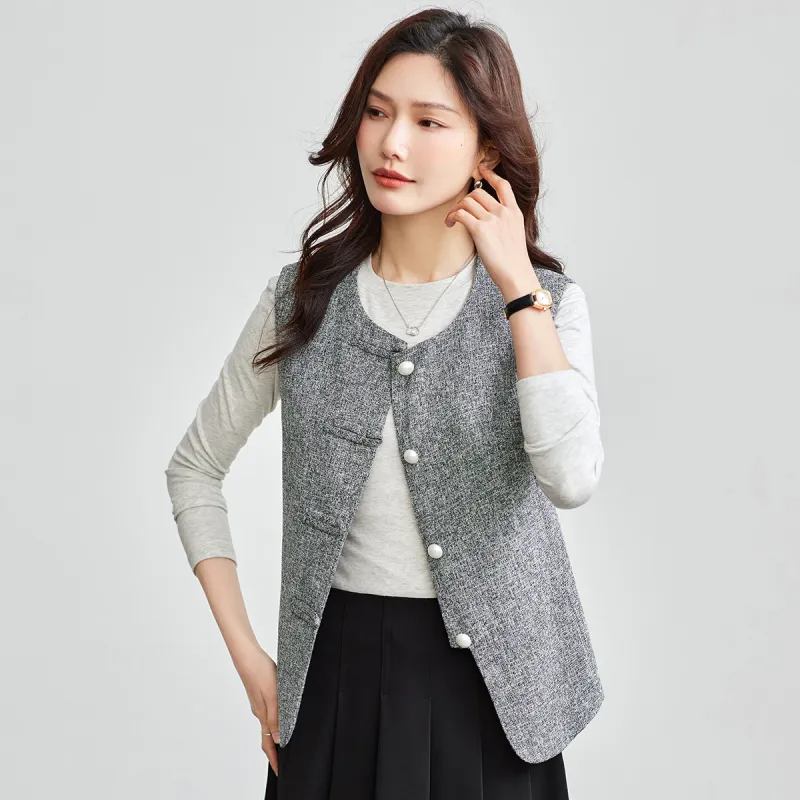 TERRE BLEUE Spring Fall Vest Loose Fit Women's-3