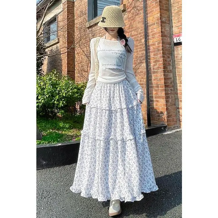XIANSINIAO Casual Long Skirt Women's-2