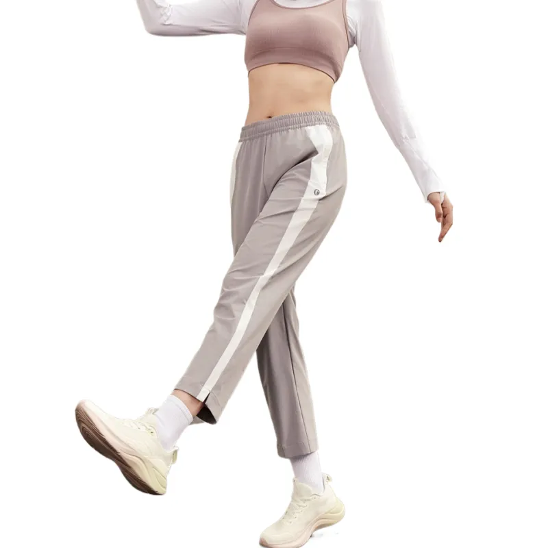 QIAODAN Casual Pants Women's Vermilion Brown Jordan White-3