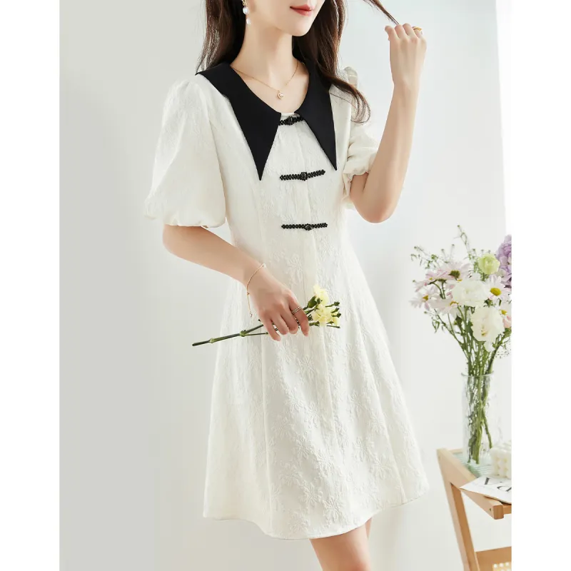 Like The Age Of Water Short Sleeved Dress Women's White-1
