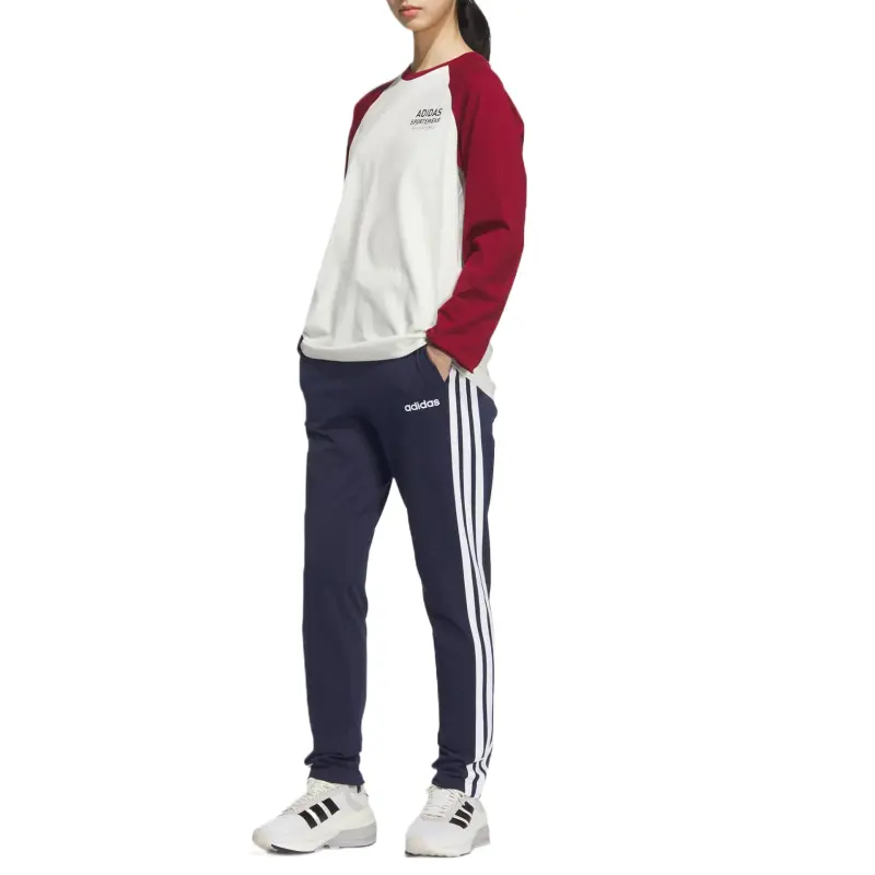 Adidas ESSENTIALS SINGLE JERSEY OPEN HEM Casual Pants Unisex Legend Ink/White-3