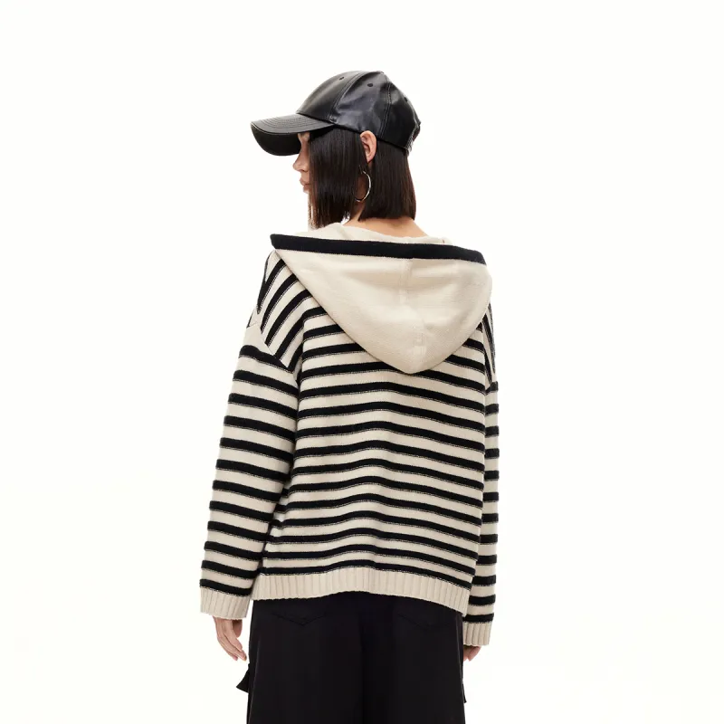 ONLY Knitwear Women's Black White Stripes-3