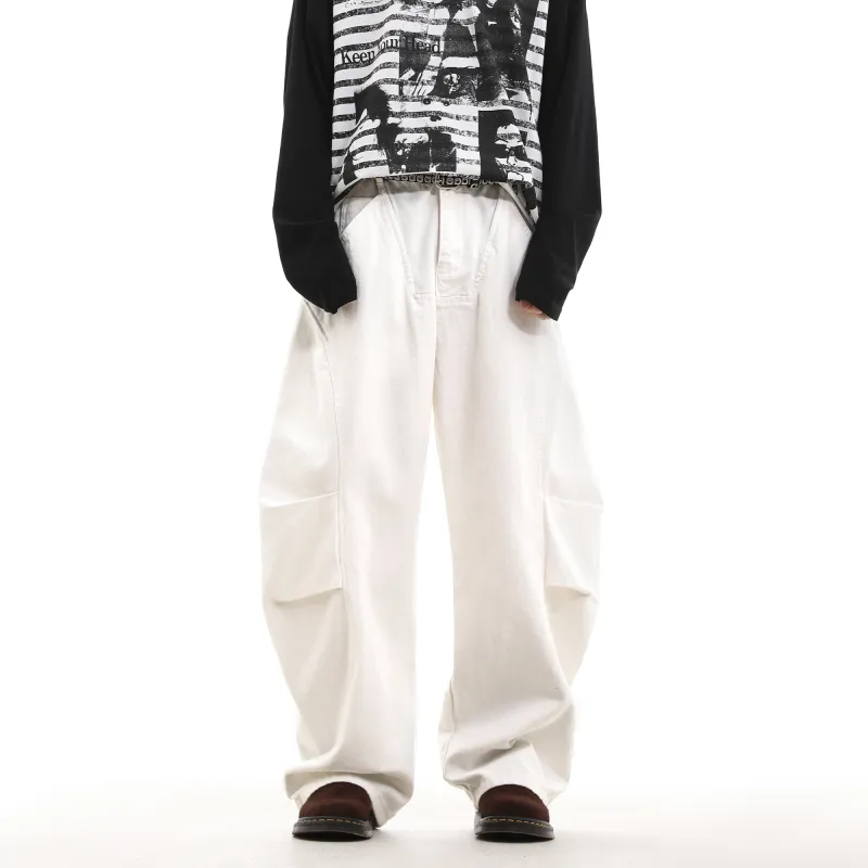 CUWU Casual Pants Unisex White-3