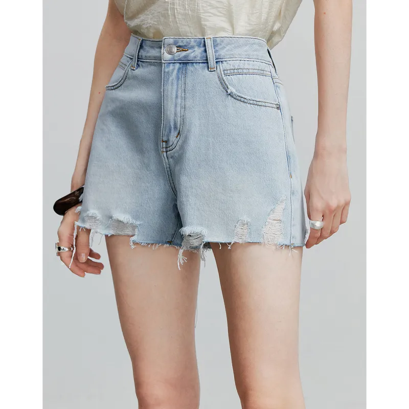 Initial Language Denim Shorts Women's-6