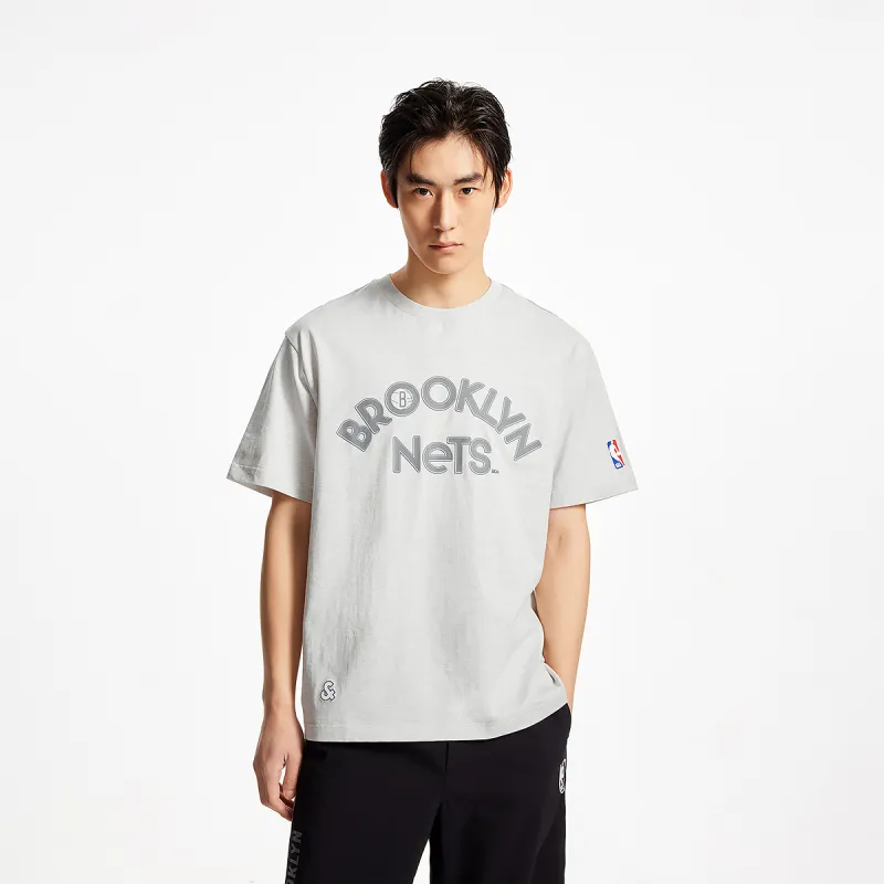 JACK JONES· JACK&JONESxNBA T Shirt Men's G01 Stone Gray Heather-2