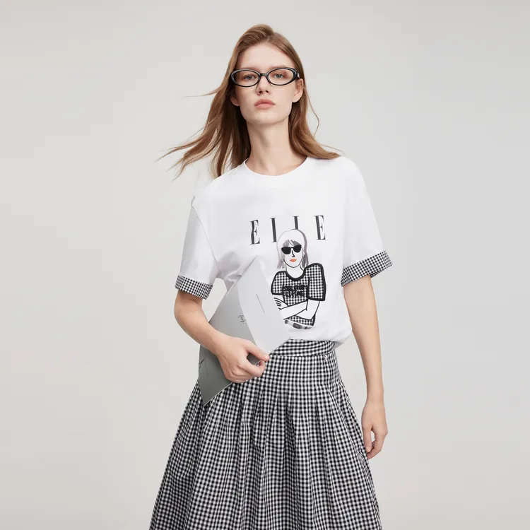 ELLE T Shirts Women's White-6