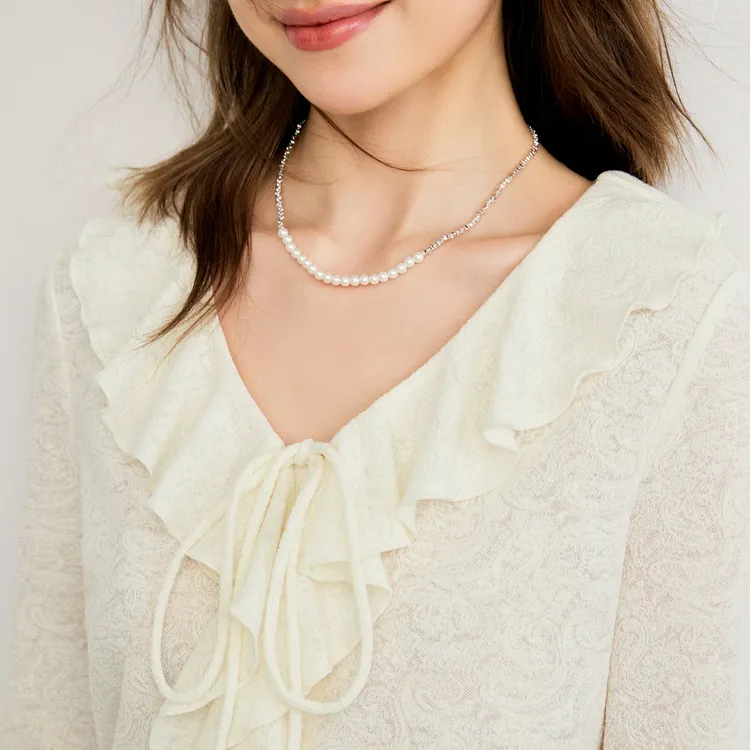 LEDIN Chiffon Shirt Women's Ecru-2