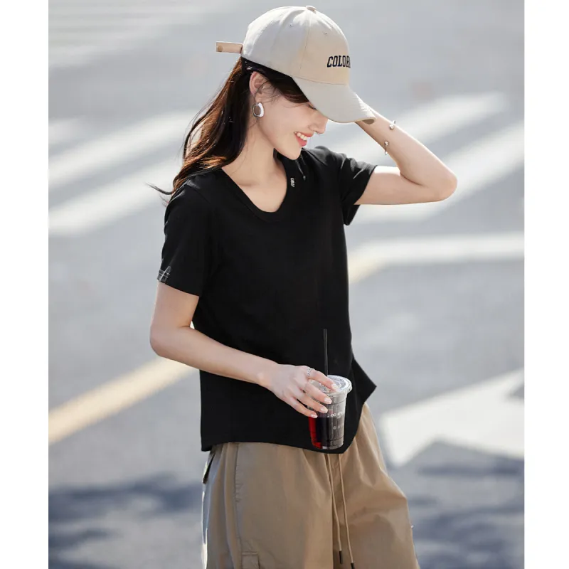 Still quiet T Shirts Women's Black-5