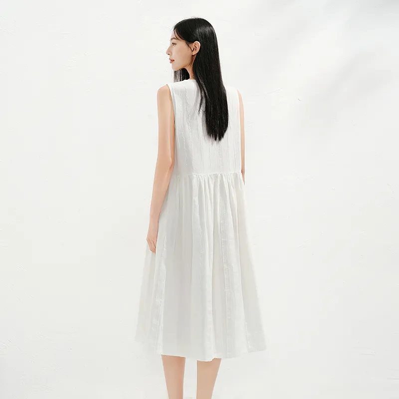 JZ. ANNAKRO Sleeveless Dress Women's Raw White-3