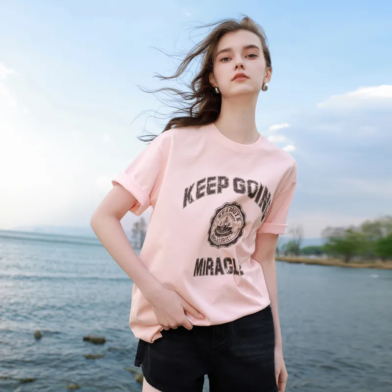3COLOUR T Shirts Women's Light Pink-2