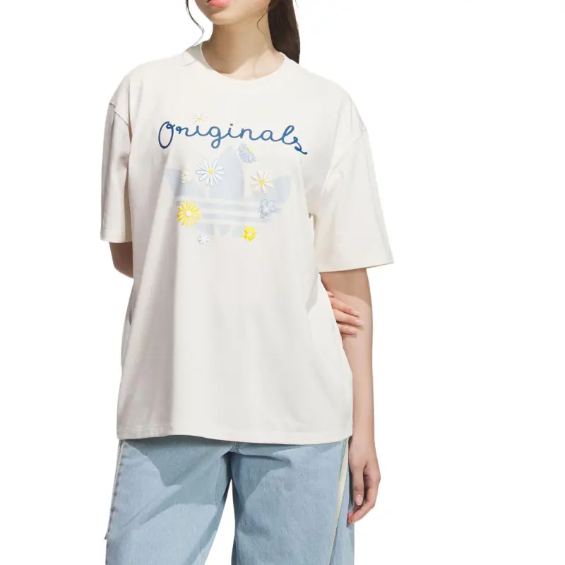 Adidas Originals Regular T Shirt Women's Pink White-1
