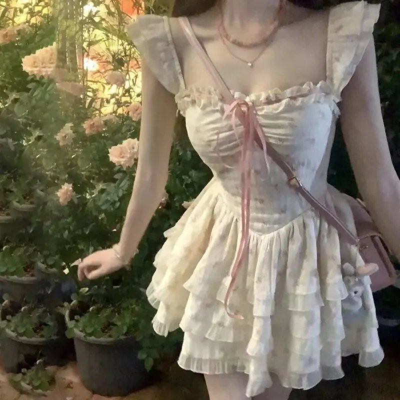 AURORA MUSE Short Sleeved Dress Women's Apricot-2