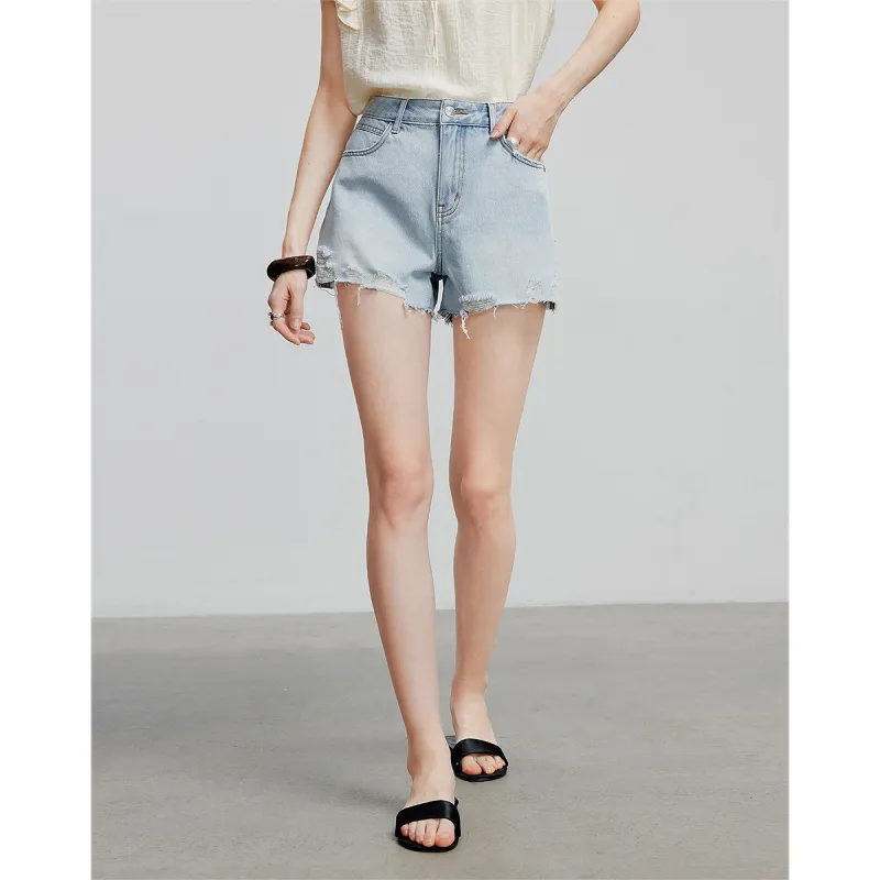 Initial Language Denim Shorts Women's-8