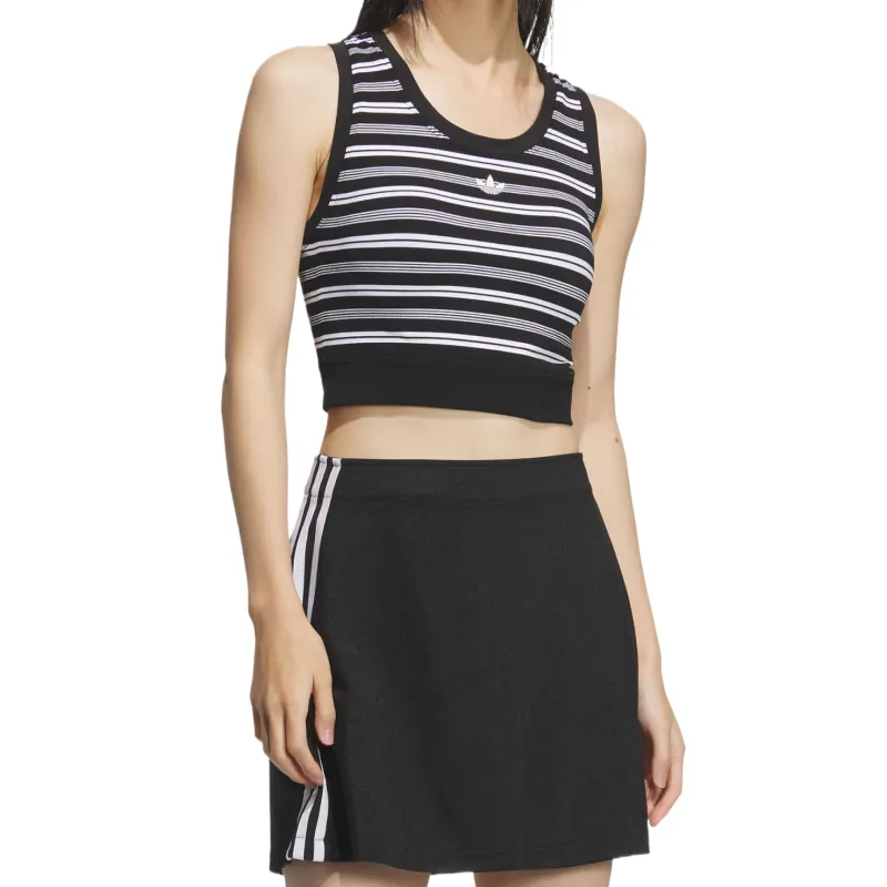 Adidas Originals STRIPEDPADDEDTANKTOP Sport Vests Women's Black-1
