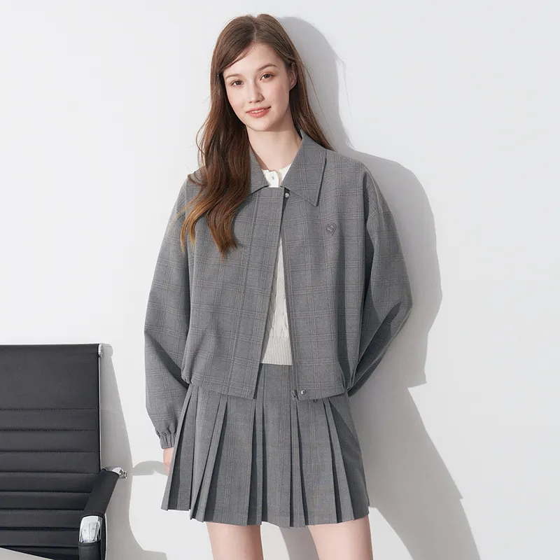 LEDIN Cropped Coat Women's Tin Gray-2