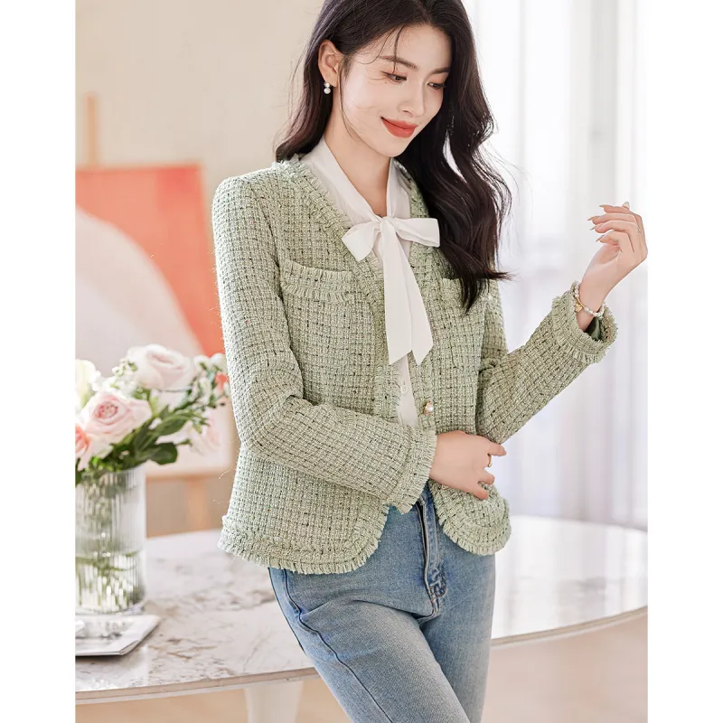 Like The Age Of Water Velvet feel Coat Women's Green-2