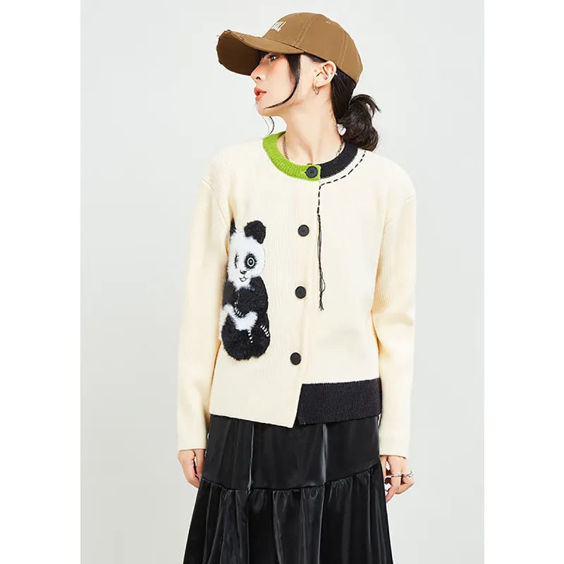 MUGUOGUOMU Sweater Women's Cream Yellow-1