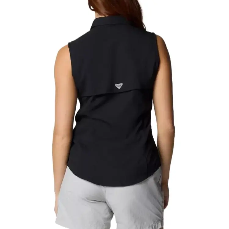 Columbia PFG Tamiami Atlanta Falcons Omni-Shade Omni-Wick Shirt Women's Black-1