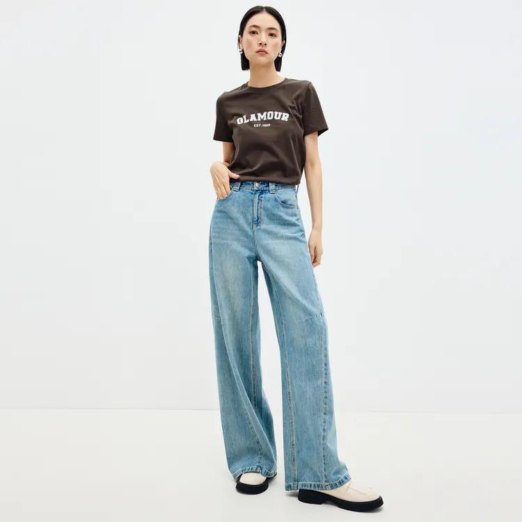 SHUIYUNJIAN Short Sleeved Letter Pullover T Shirt Women's-10
